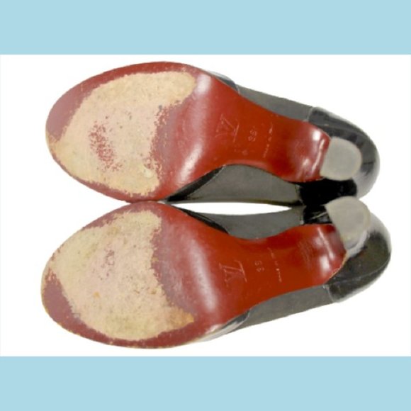 Louis Vuitton Womens Shoes Heels 36 Pumps Bow Black Italy Party Dinner Wedding - Picture 8 of 10